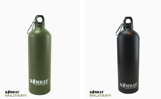 Kombat Aluminium 1 Ltr Bottle Olive or Black Kombat Aluminium 1 Ltr Bottle Olive or Black